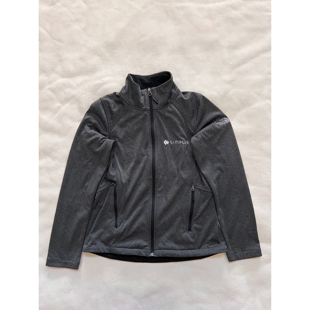The North Face Womens Softshell Jacket Gray Simplus Logo Full Zip Size S